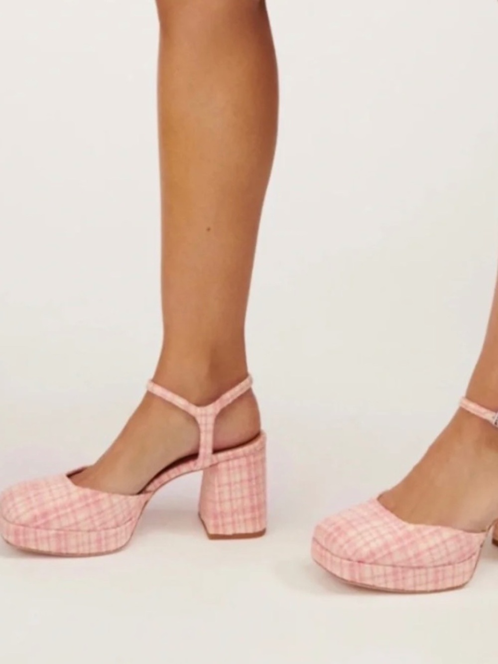 Reformation Marisol Pink Tweed Platform 9.5